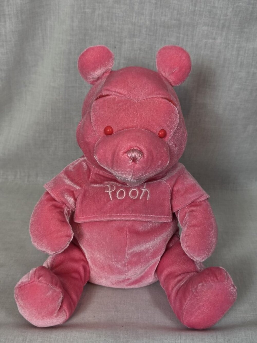 Pink Winnie The Pooh Bear Plush 11" Velvet Sweet Tickle Disney Store Stuffed